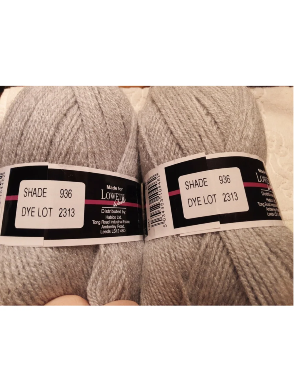Olympus Double Knitting 100g 100% acrylic Loweth Wools Light Grey Shade #936 4mm